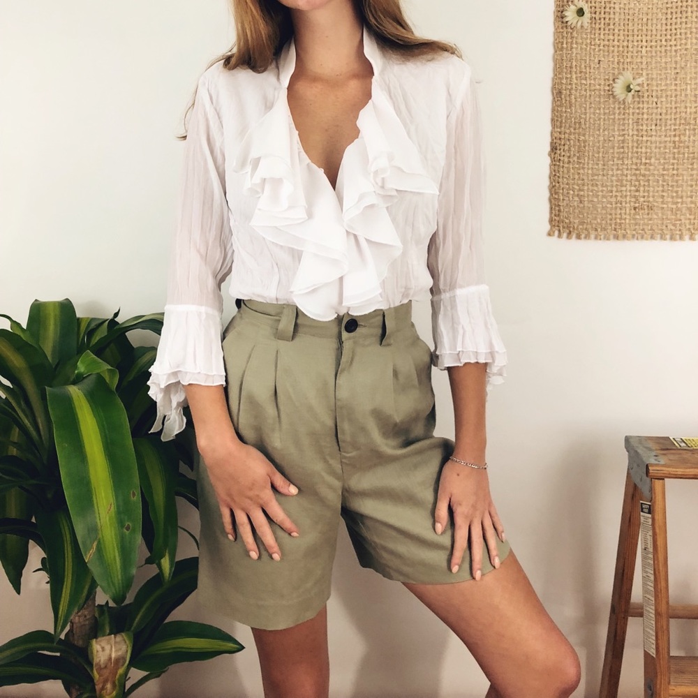 Layered Ruffled Ivory Blouse - Picture 5 of 6